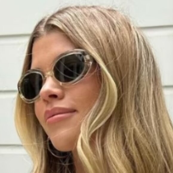 NEW SL567 003 SAINT LAURENT SUNGLASSES UNISEX BEIGE OVAL EYEWEAR - Picture 4 of 5